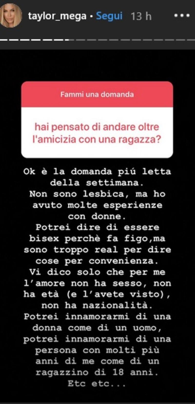 Taylor Mega, post