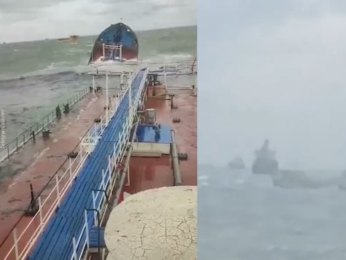 Grave incidente per le petroliere russe nello stretto di Kerch. Una si spezza a metà e affonda