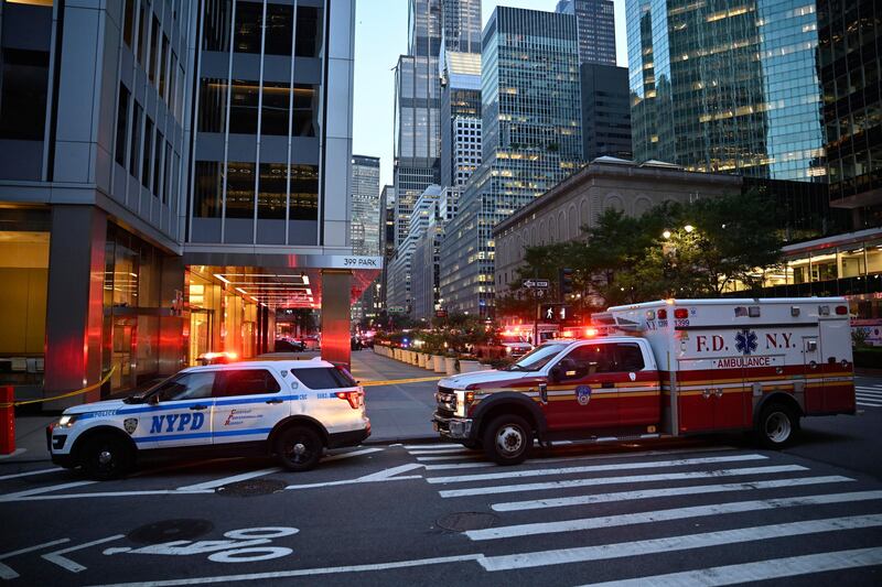 New York, l'intervento di poliziotti e medici dopo l'assalto nel grattacielo 7