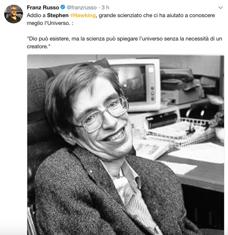 Stephen Hawking, le reazioni social sulla morte 13