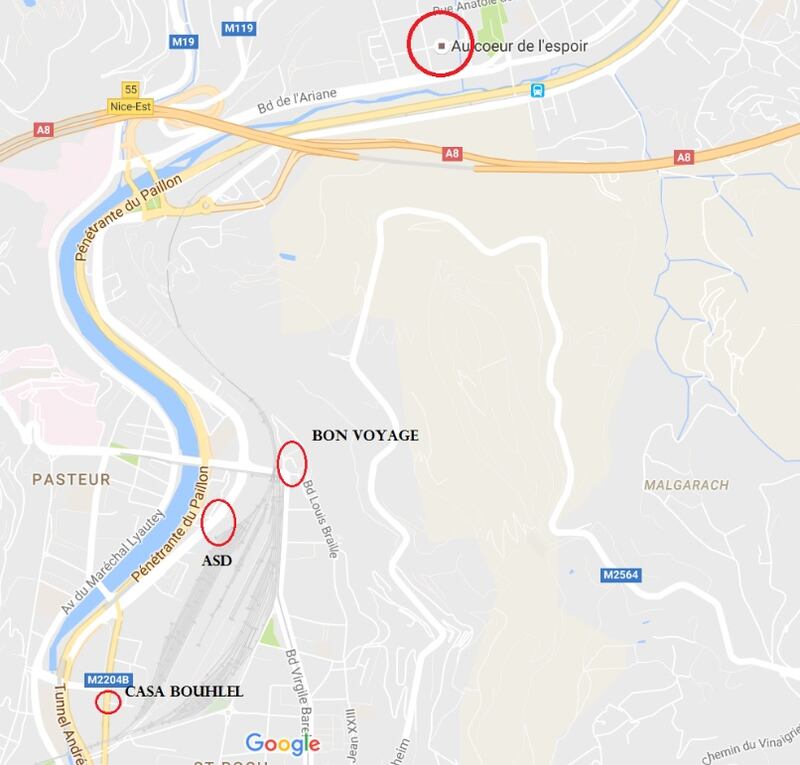 Mappa di Nizza