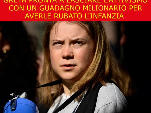 Ecco la satira del giorno. Greta lascia l'attivismo