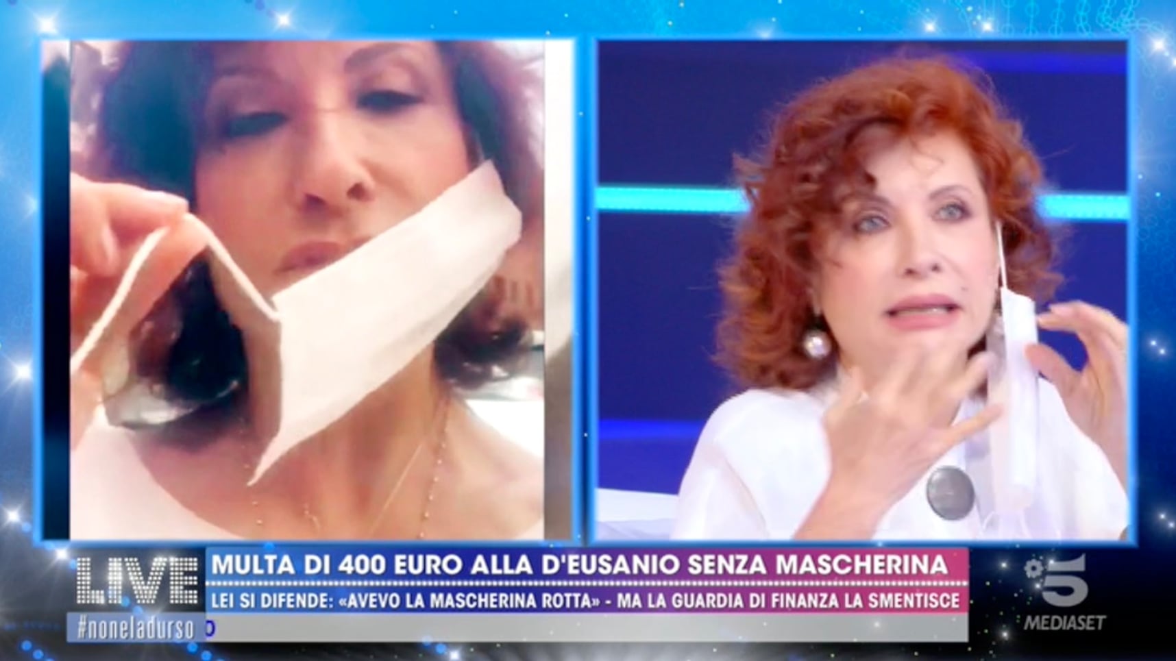 Alda D'Eusanio e la mascherina "Così è scatta la maxi-sanzione"