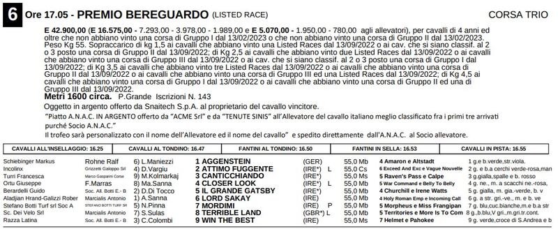 Premio bereguardo 5/23