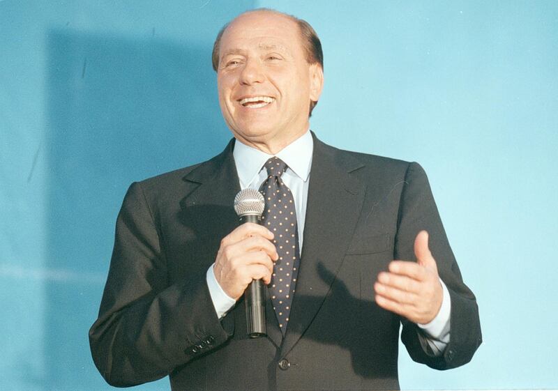 Silvio Berlusconi a Segrate nel 1996