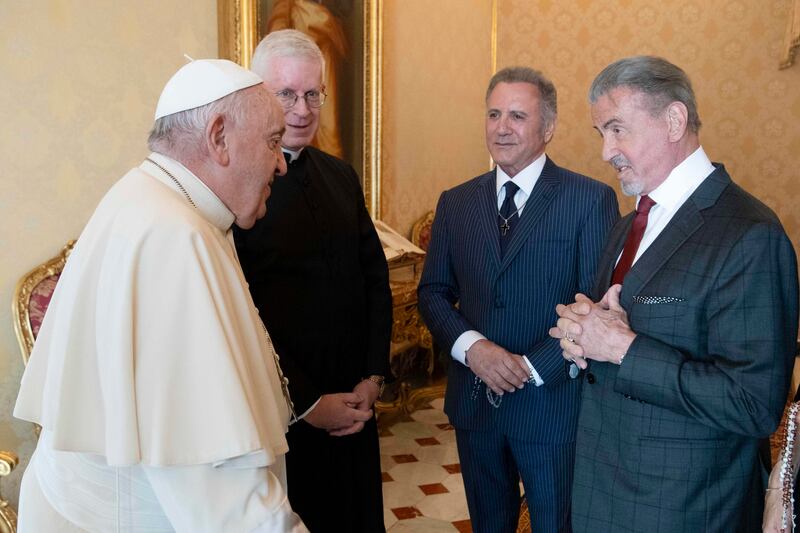 Sylvester Stallone da papa Francesco: le foto in Vaticano 5