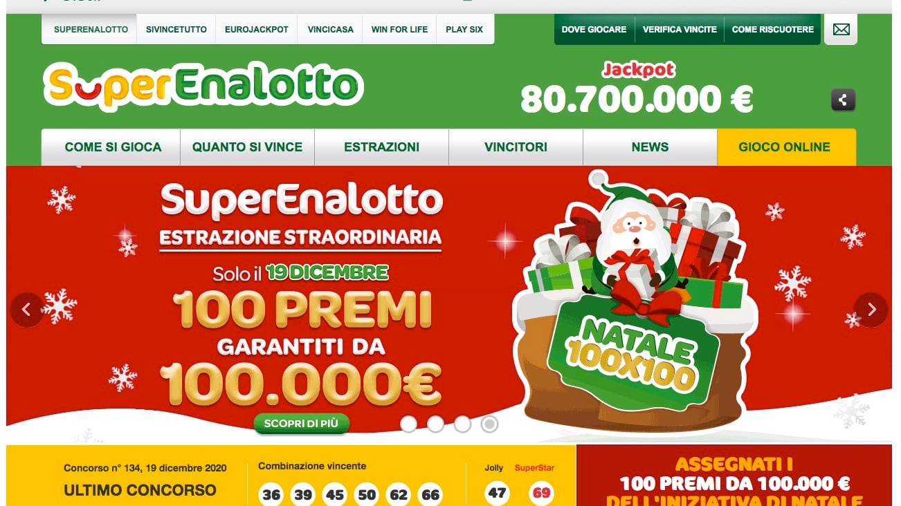 SuperEnalotto "Natale 100x100", ecco le Regioni più fortunate
