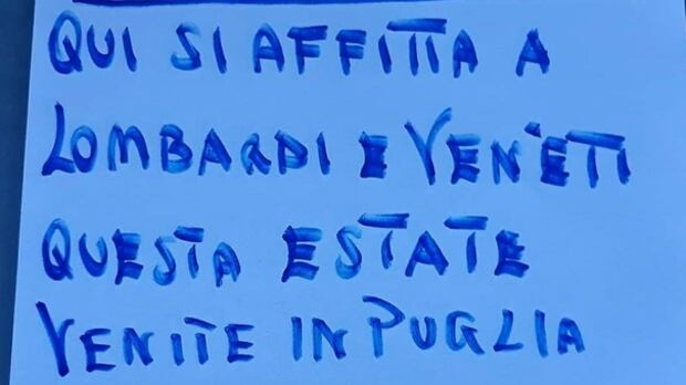 "Si affitta a lombardi e veneti", l'invito anti-Coronavirus della Puglia