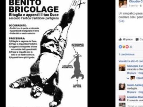 La macabra boutade antifascista: su Fb spunta "Benito bricolage"