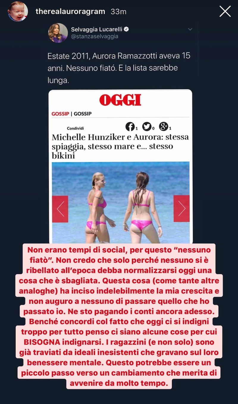 Aurora Ramazzotti su Chanel Totti