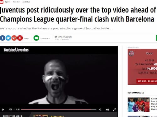 La Juventus e la clip per il Barcellona. Il Mirror: "Ridicoli"