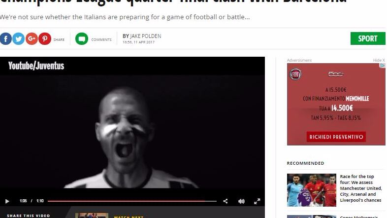 La Juventus e la clip per il Barcellona. Il Mirror: "Ridicoli"