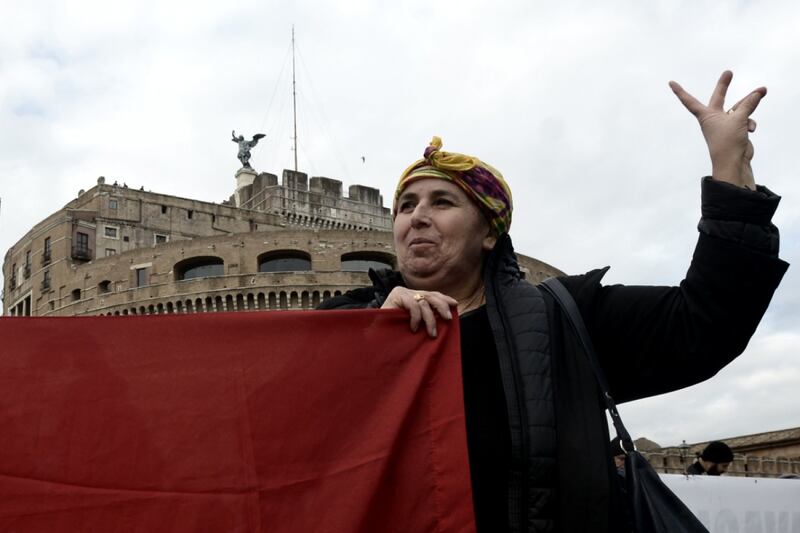 Protesta curda a Roma nel giorno della visita di Erdogan 2