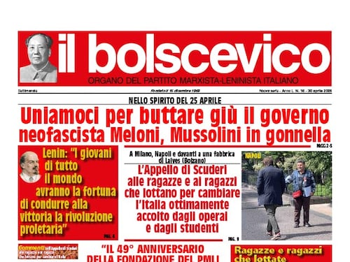 “Buttare giù il governo Meloni”: il documento choc dei marxisti-leninisti per il 25 aprile