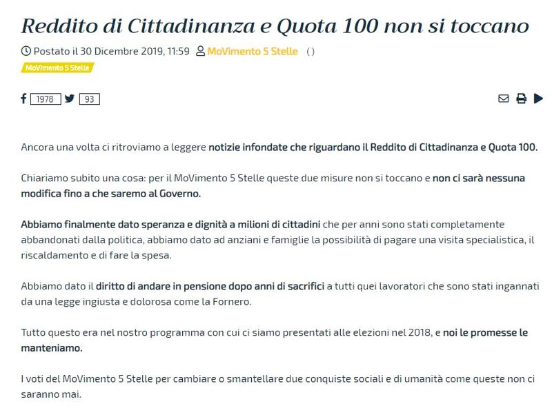 Post blog delle stelle