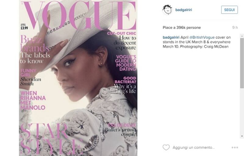 Rihanna, scollatura da copertina su Vogue per Manolo Blahnik: foto 2