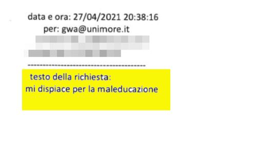 Le email di El Koudri all'università 4