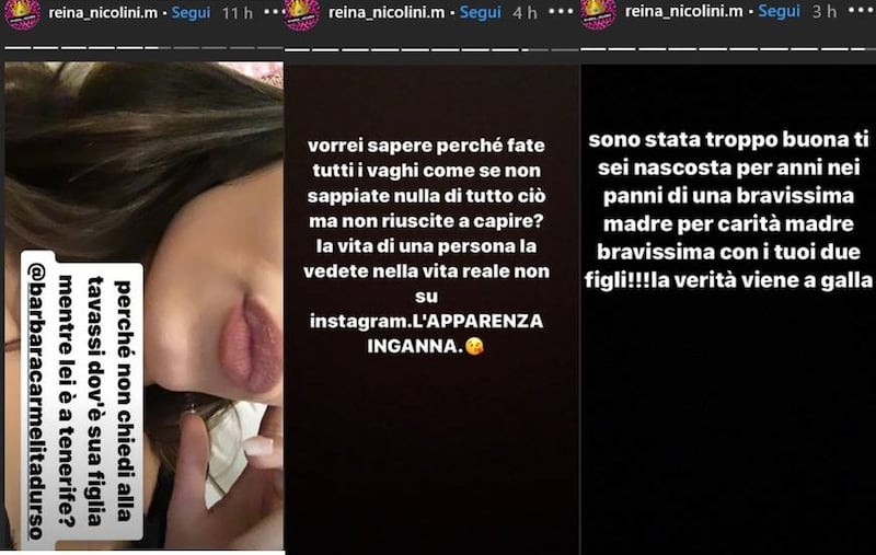 Guendalina Tavassi, post della figlia