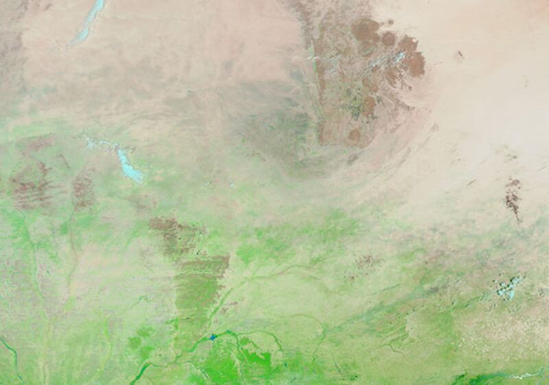 Niger settentrionale insolitamente verde. Fonte Modis