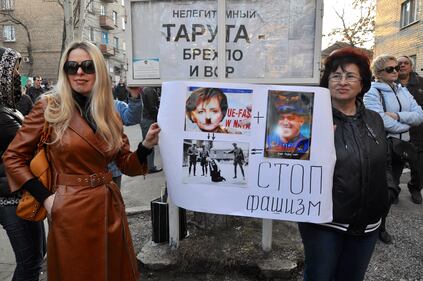 Manifestazione filorussa a Donetsk 1