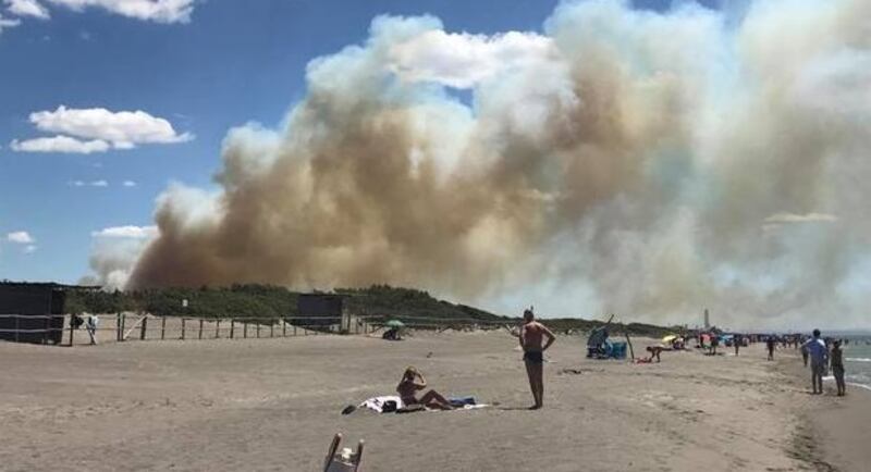 Fiamme fanno evacuare la spiaggia a Capalbio 4