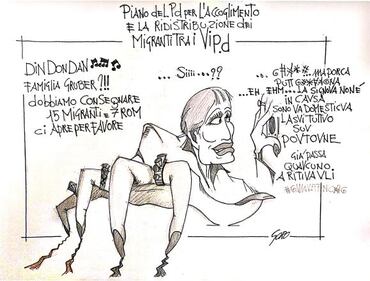 La vignetta del giorno: Gruber, sinistra e migranti 1