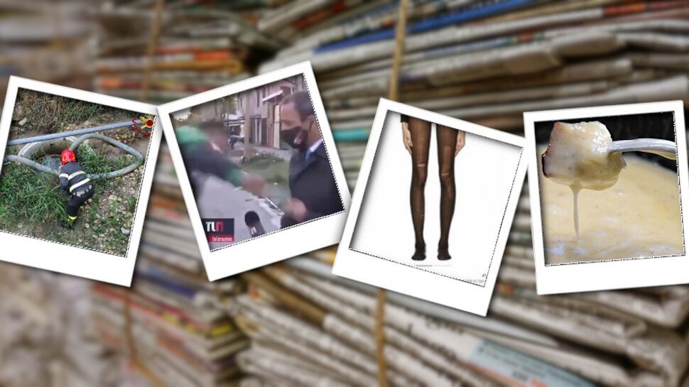 Ruba la fonduta e picchia tutti. E il cronista viene scippato in diretta tv
