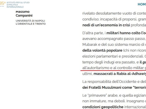 L'islamologo accusa i cristiani copti per il rovesciamento di Morsi