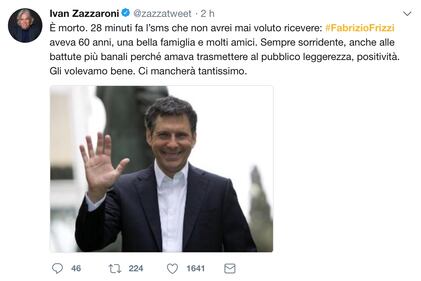 Fabrizio Frizzi, il cordoglio social dei vip 6