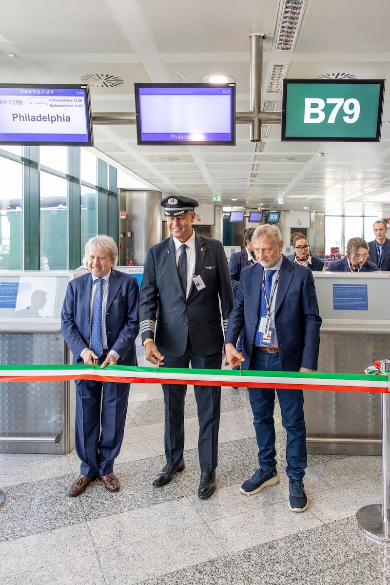 Inaugurazione volo Malpensa-Filadelfia American Airlines