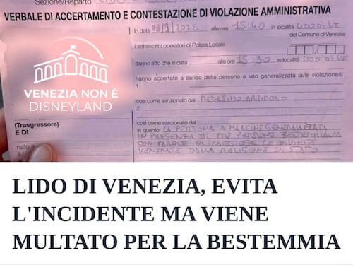 Multa stradale per aver bestemmiato: 102 euro, ecco per quale ragione