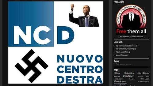 "Alfano nazista". Anonymous hackera il sito di Ncd 1