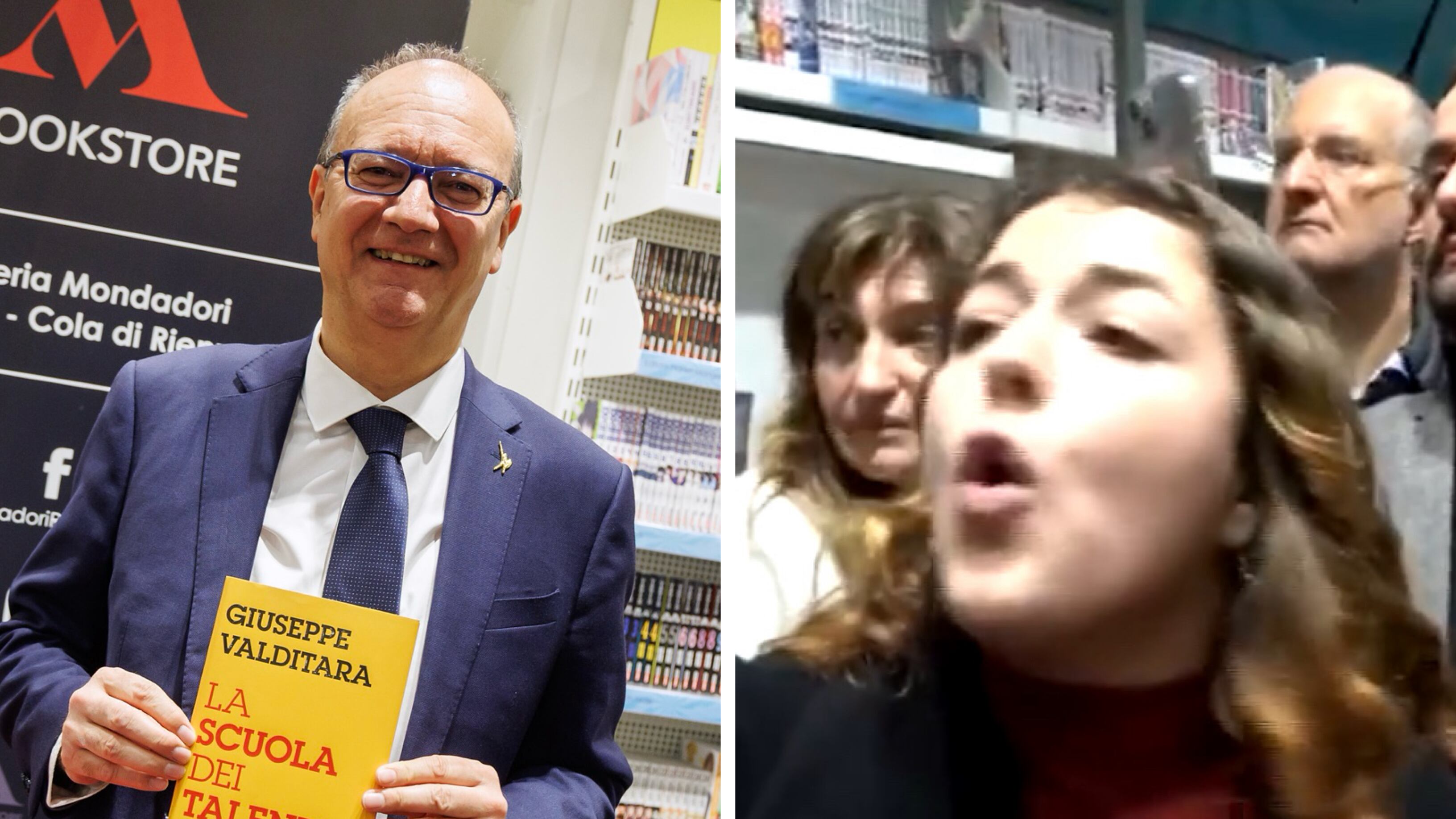Urla contro Valditara ma sbaglia ministro: lo scivolone della contestatrice rossa