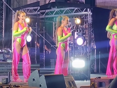 Elettra Lamborghini colpita da una bottiglia durante il live: "Dov'è il cornuto? Potevi farmi male"