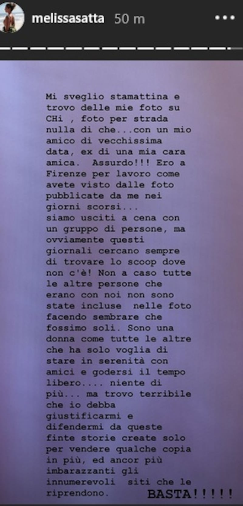 Melissa Satta post