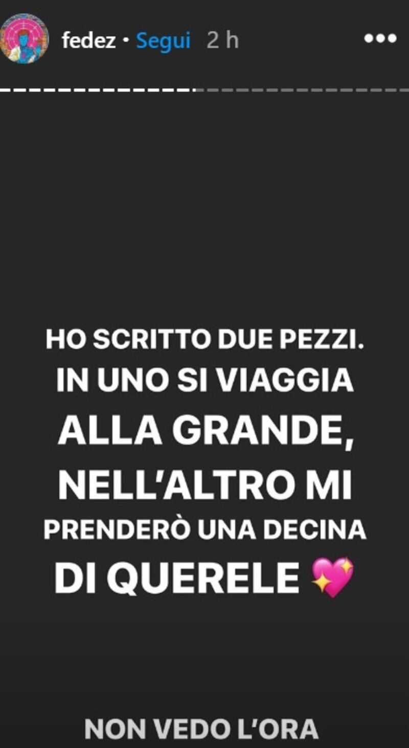 fedez dichiarazione social