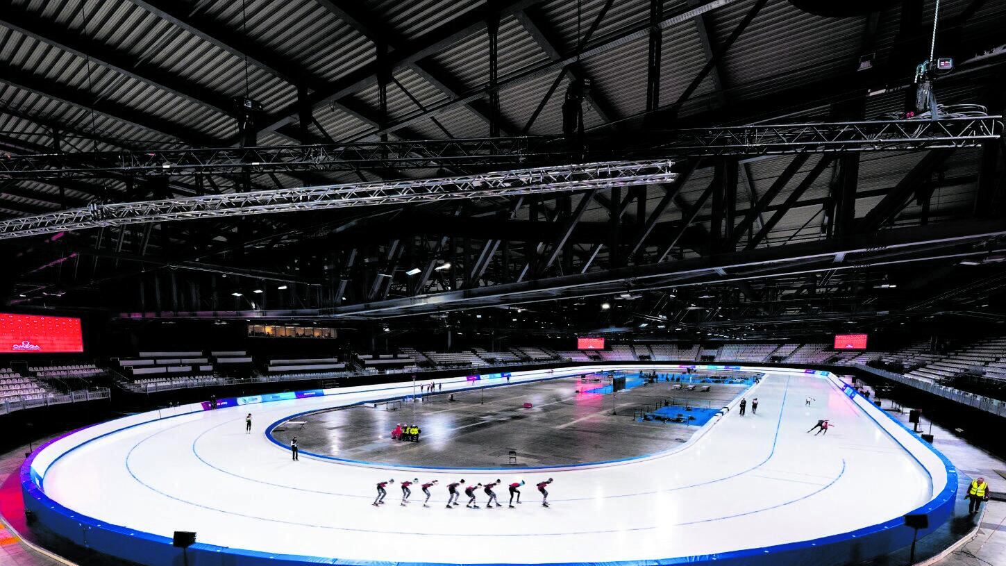 Pronta la pista del ghiaccio. La Fiera fa il test per i Giochi