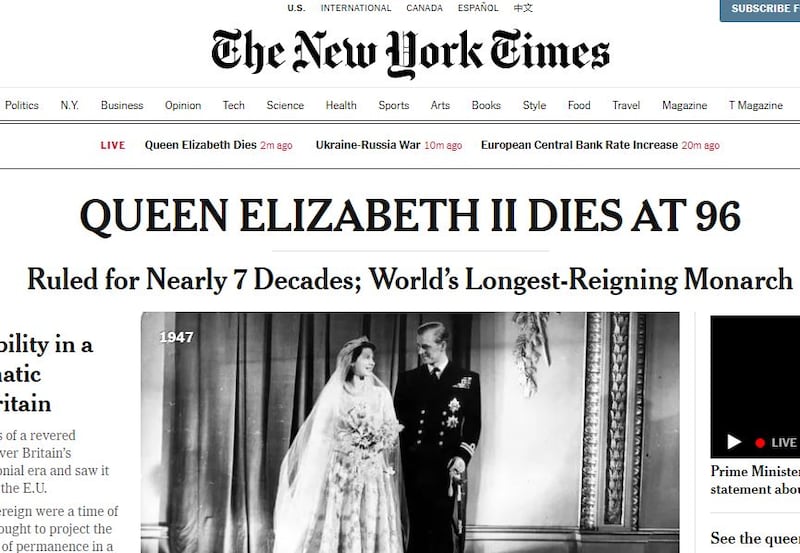 La morte della Regina Elisabetta ha conquistato tutte le prime pagine 5