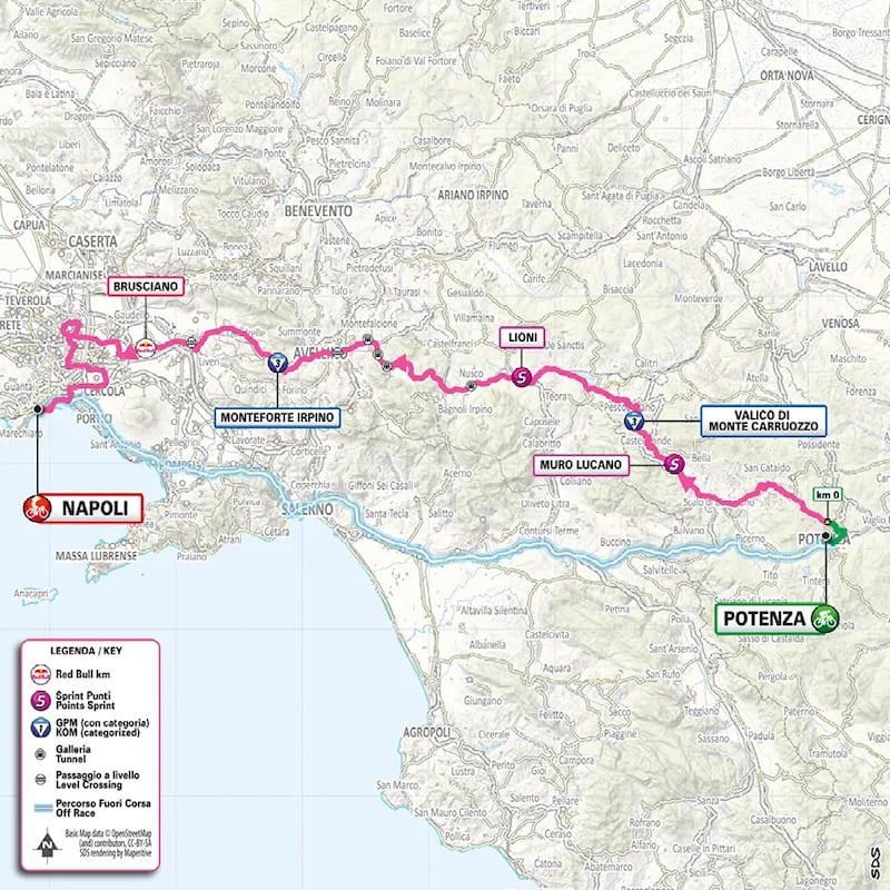 Giro 2025 tappa 6 planimetria