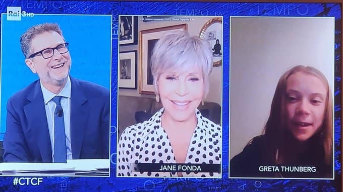 Il ritorno di Greta in tv da Fazio: con lei l'anti-Trump Jane Fonda