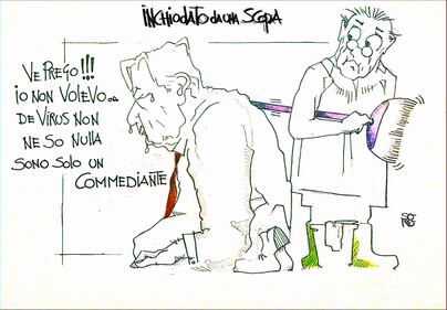 Ecco le paure di Burioni: "fregato" da una scopa. La vignetta del giorno 1