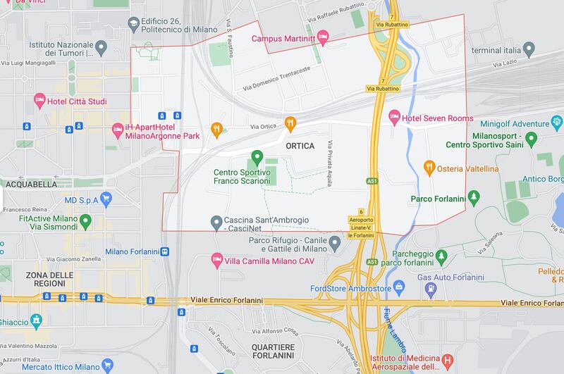 Quartiere Ortica Milano, mappa