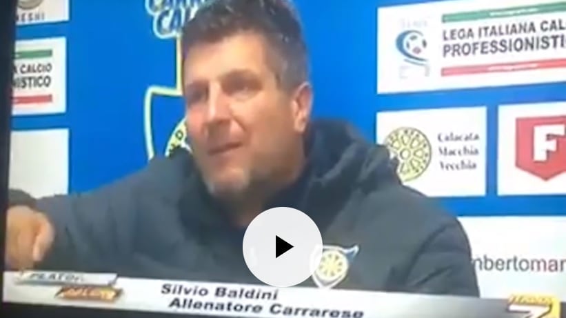 Carrarese, la furia di mister Baldini: "Mi fanno un c... quei grillini"