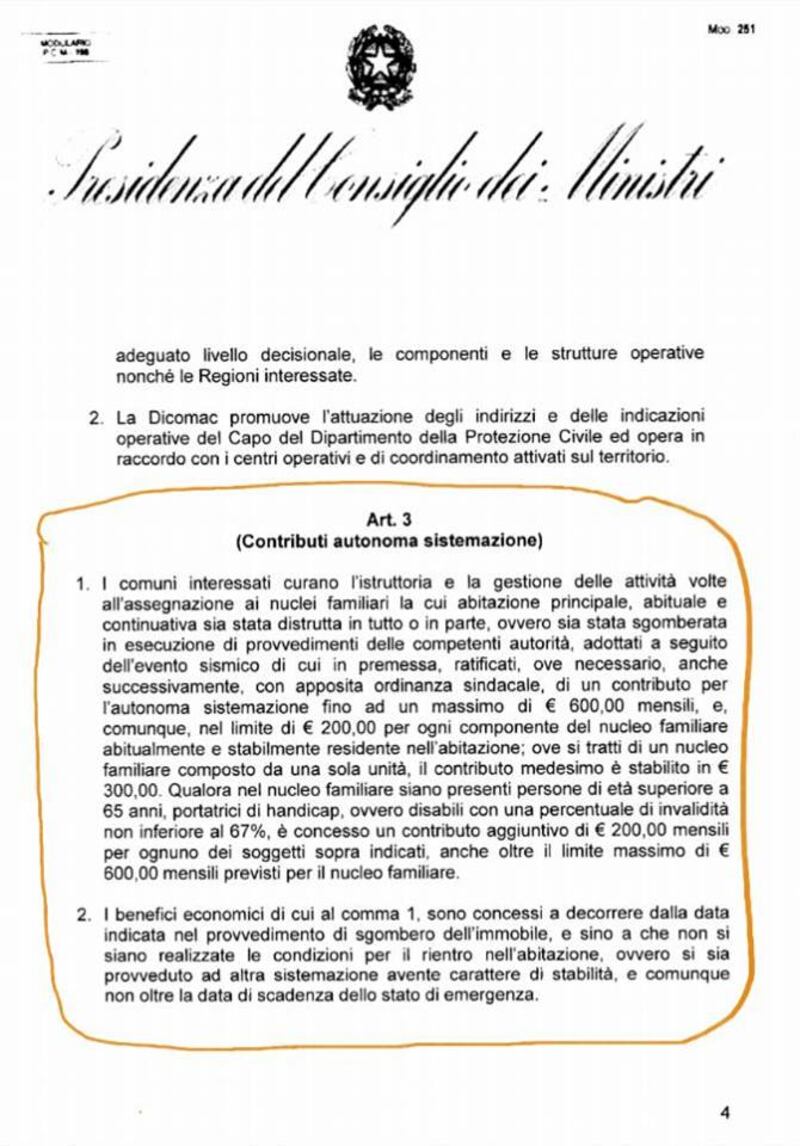 documento terremoto