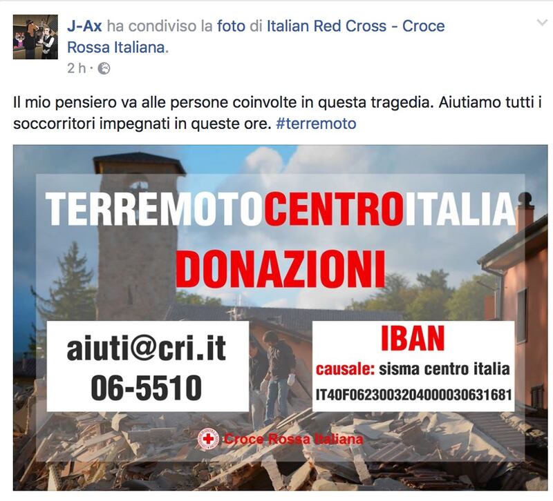 Terremoto e vip, le reazioni social 21