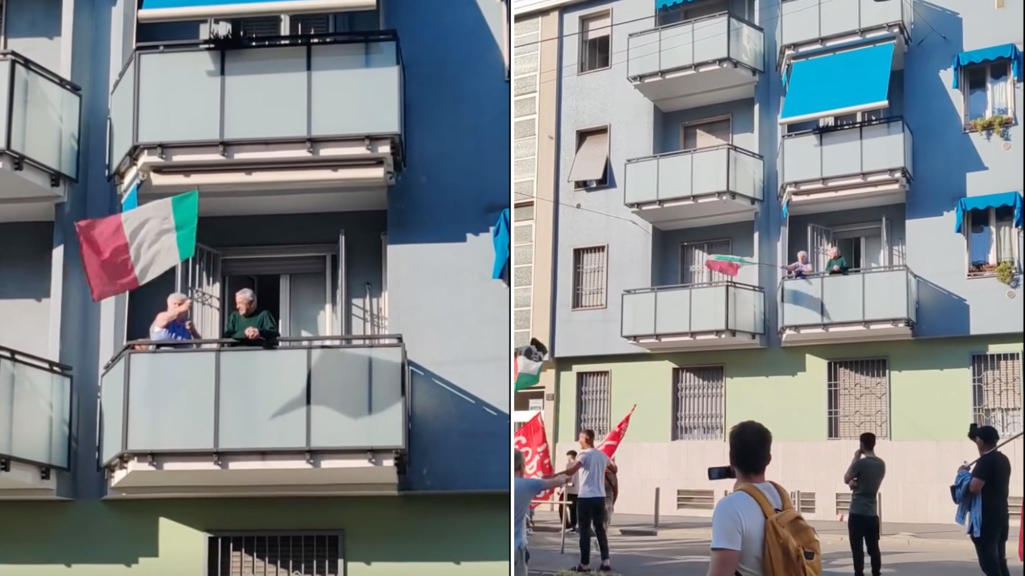 Il Tricolore contro l’odio delle piazze: “nonna Italia” sventola la bandiera e viene insultata dai pro Pal