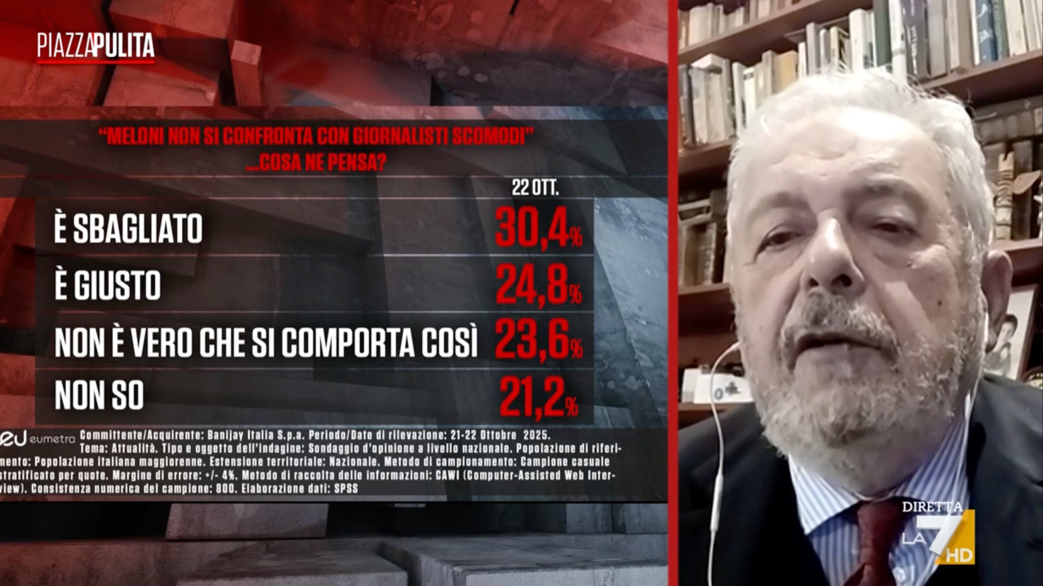 Mannheimer smentisce la sinistra. "Non è vero che Meloni non si confronta coi giornalisti"