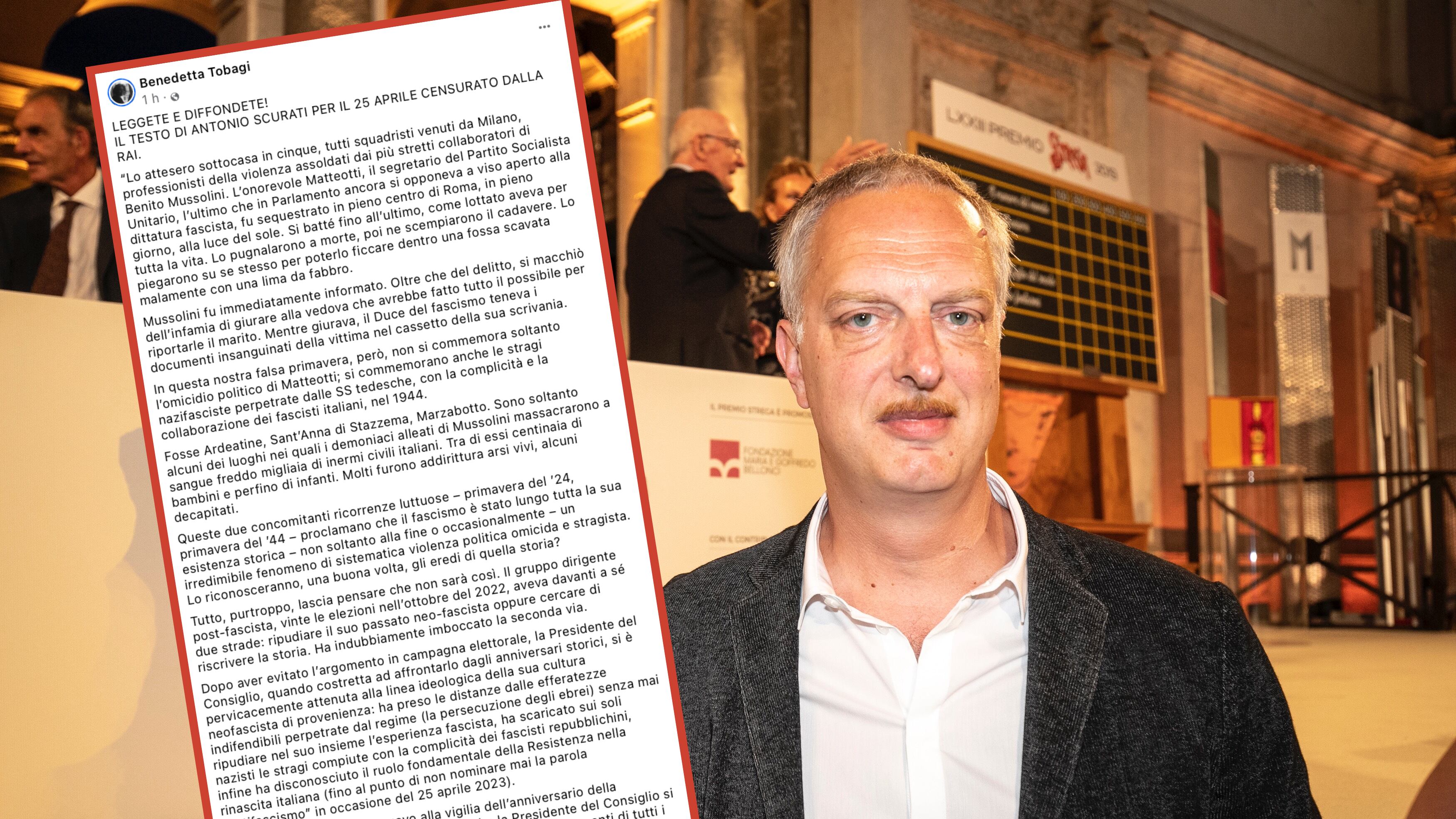 "Fascismo mai ripudiato". Ecco il testo del monologo di Scurati: un attacco frontale alla Meloni