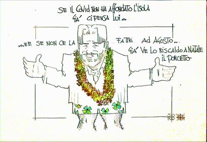 La vignetta del giorno: in Sardegna dove non arriva il Covid arriva lui 1