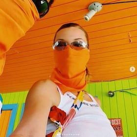 Bella Hadid sexy in costume 5